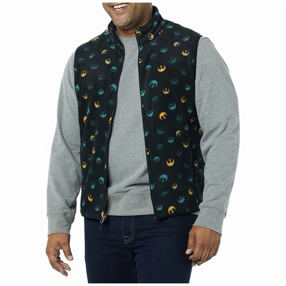 NEW Star Wars Polar Fleece Vest Men Size M Women Unisex Adult Full Zip Up NWT